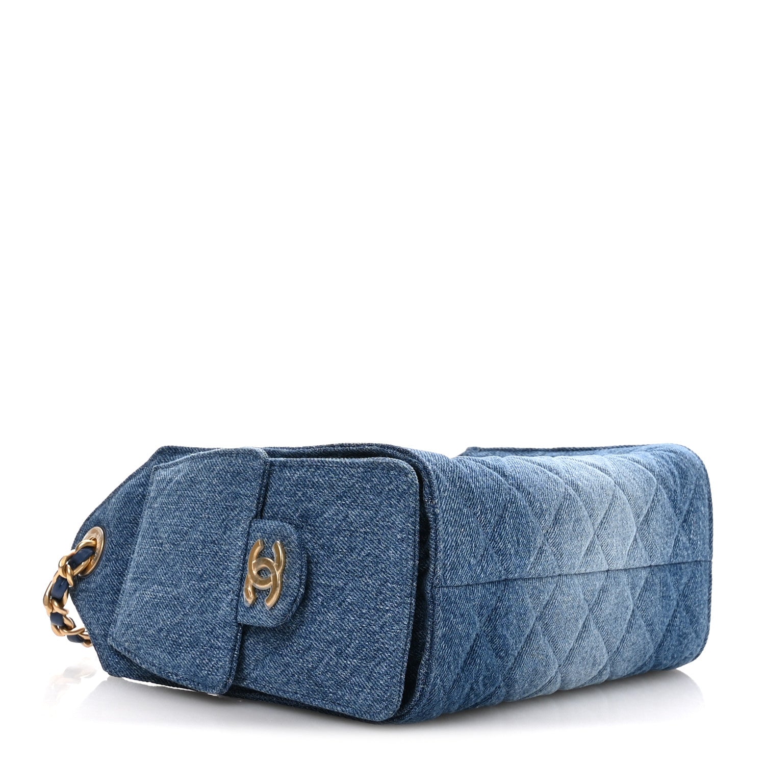 Chanel Washed Denim Quilted Mini Chanel 25 Handbag Blue