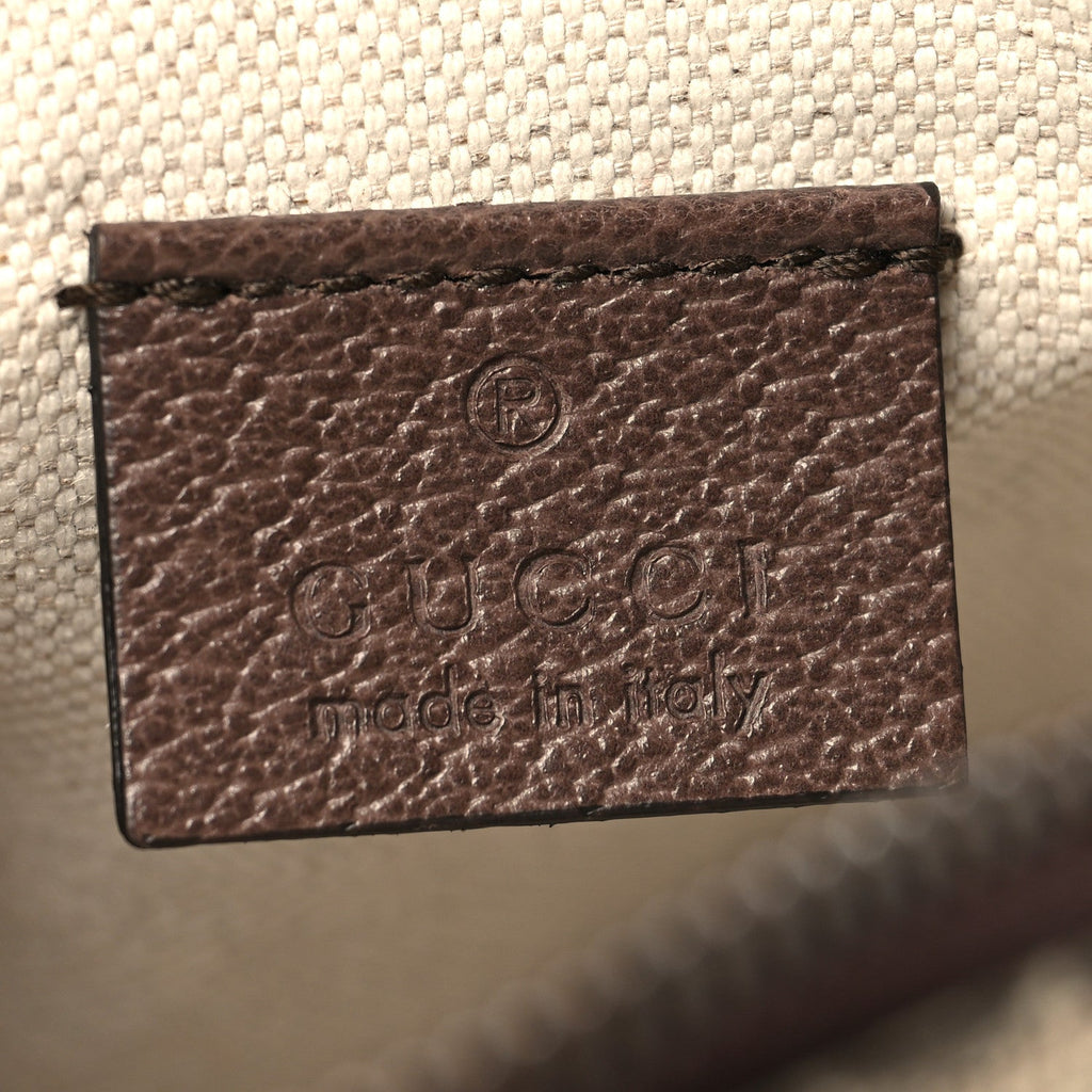 Gucci GG Supreme Monogram Mini Neo Vintage Double Zip Messenger Bag Beige New Acero Crop