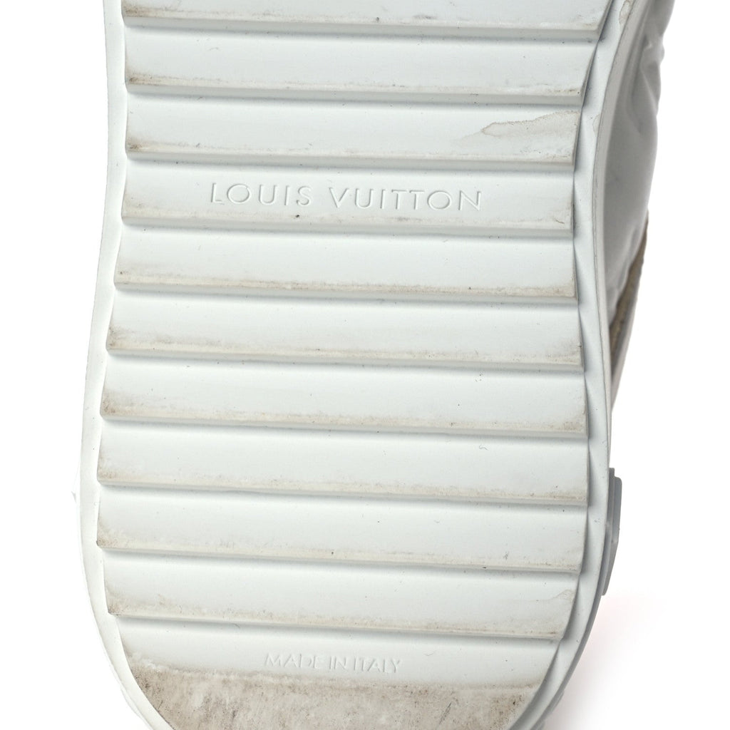 Louis Vuitton Monogram Embossed Calfskin Damier Azur Time Out Sneakers 36 Rose Clair Pink