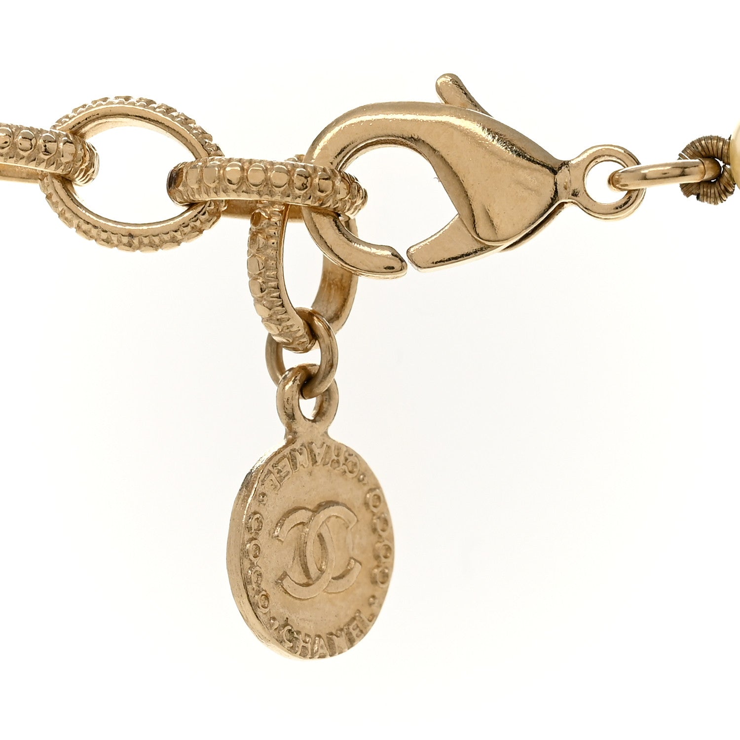 Pearl CC 100th Anniversary Necklace Light Gold