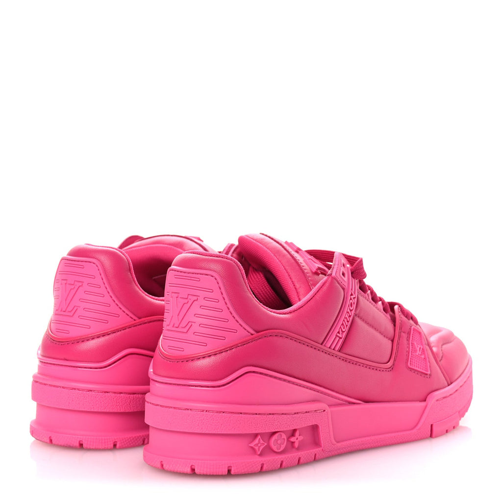 Louis Vuitton Calfskin Womens LV Trainer Sneakers 37 Hot Pink