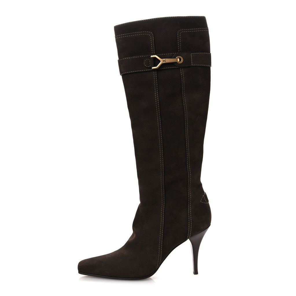 Louis Vuitton Suede High Boots 40 Brown