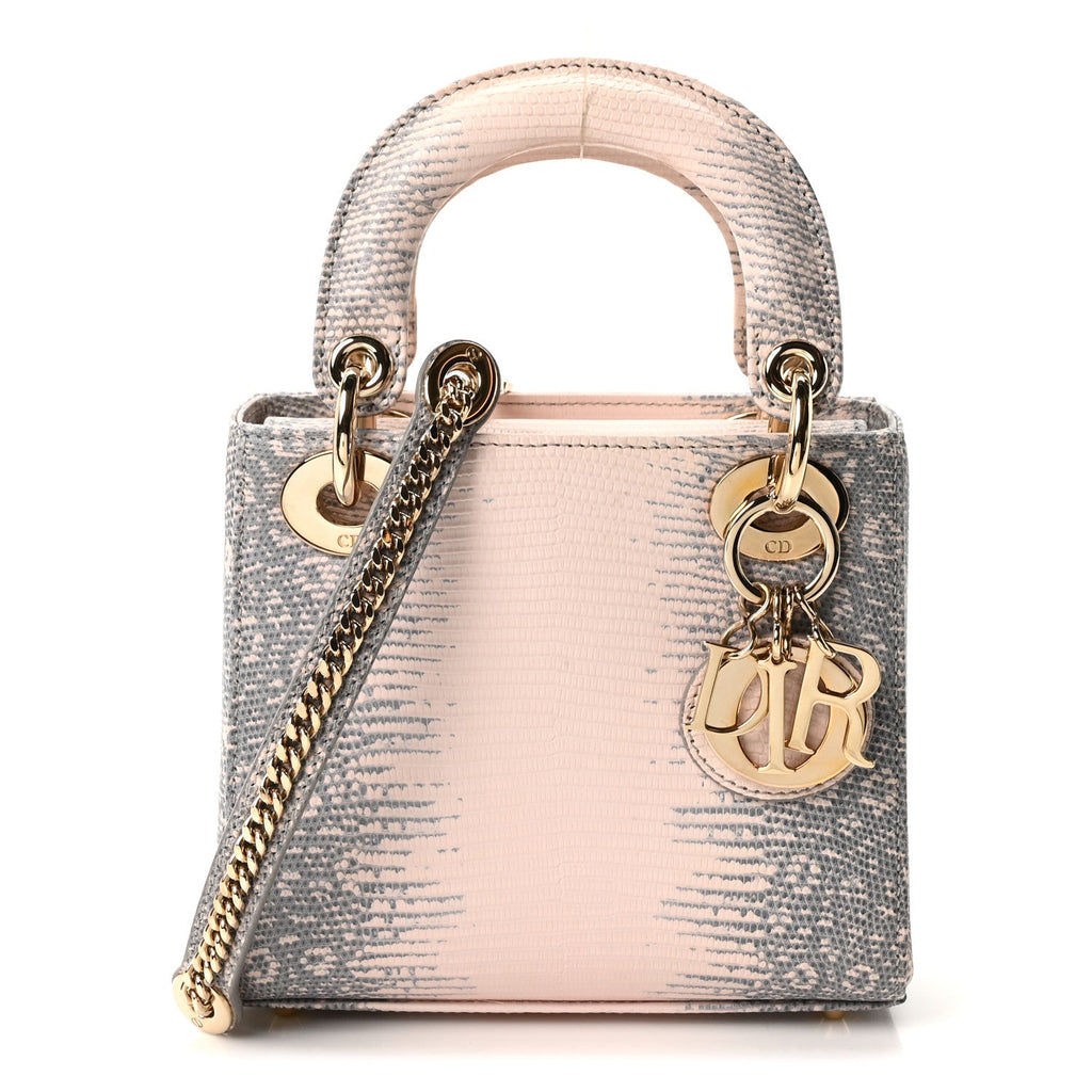 Christian Dior Lizard Ombre Mini Lady Dior Light Pink