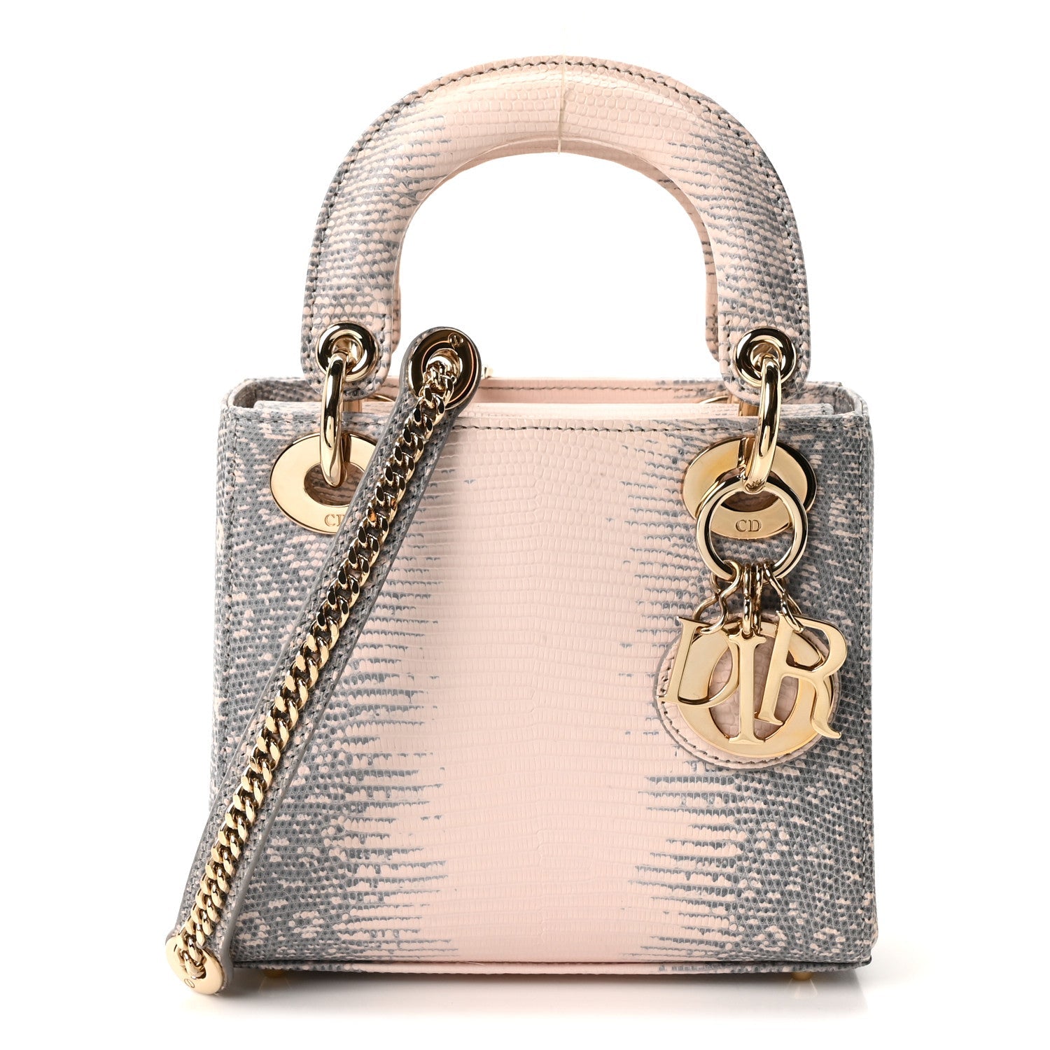 Christian Dior Lizard Ombre Mini Lady Dior Light Pink