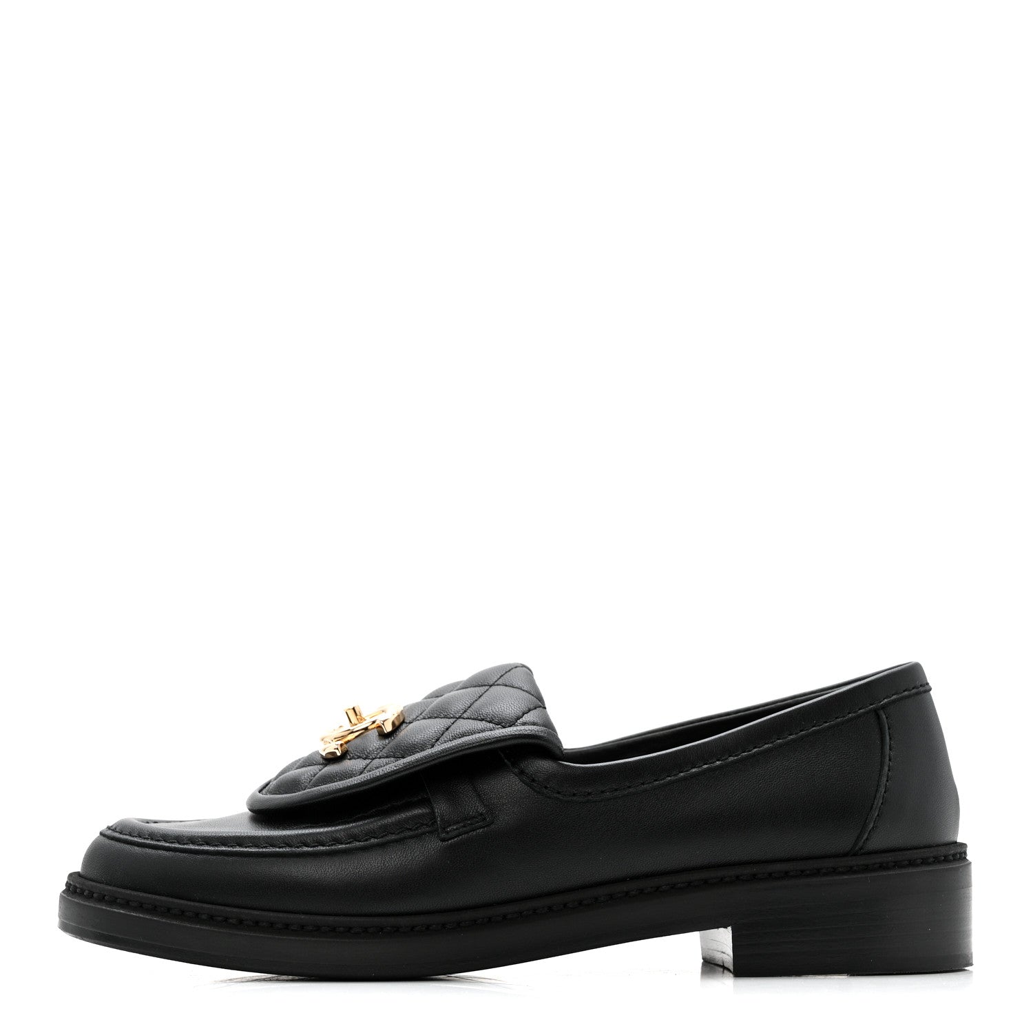Lambskin Quilted CC Turnlock Loafers 36 Black