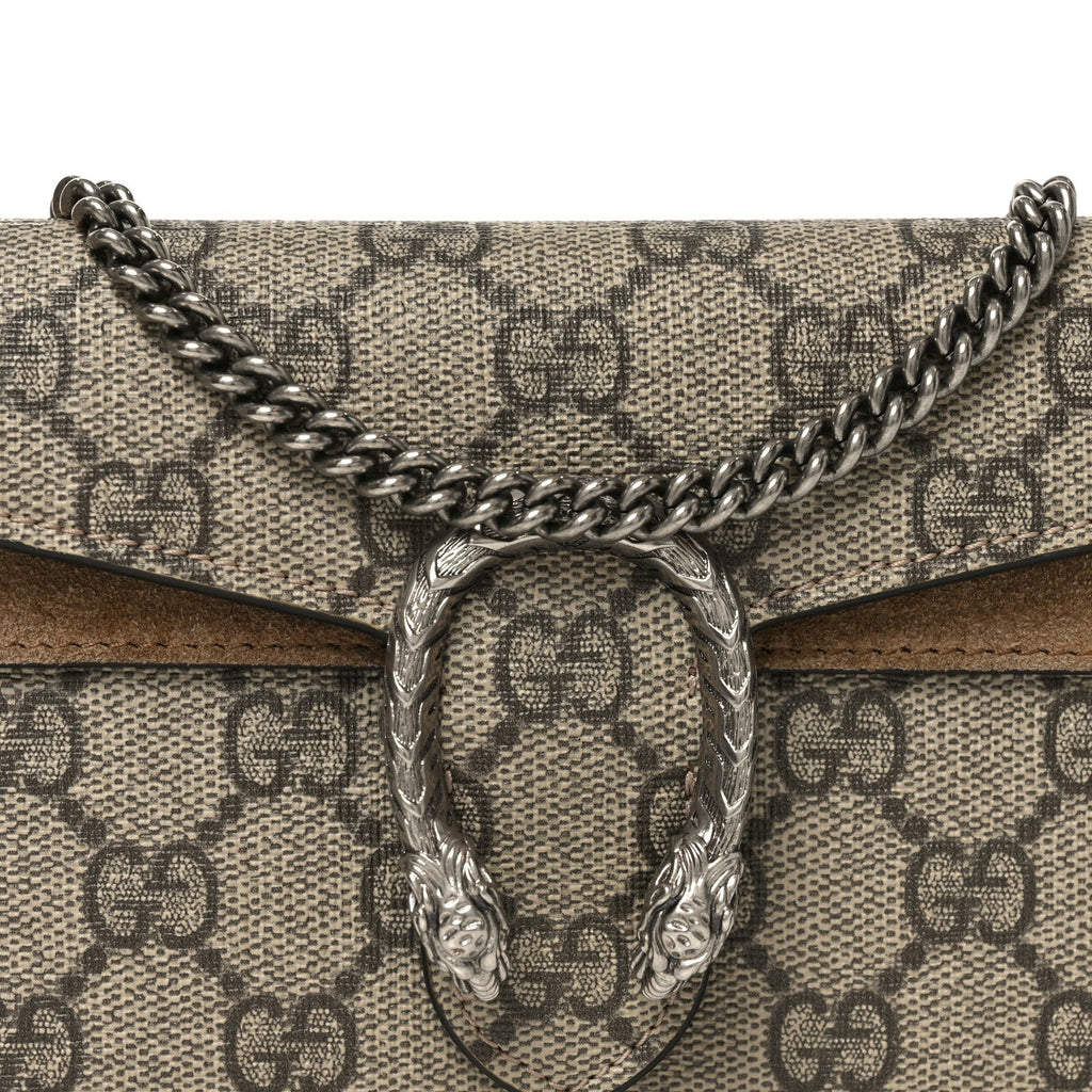 Gucci GG Supreme Monogram Super Mini Dionysus Shoulder Bag Taupe