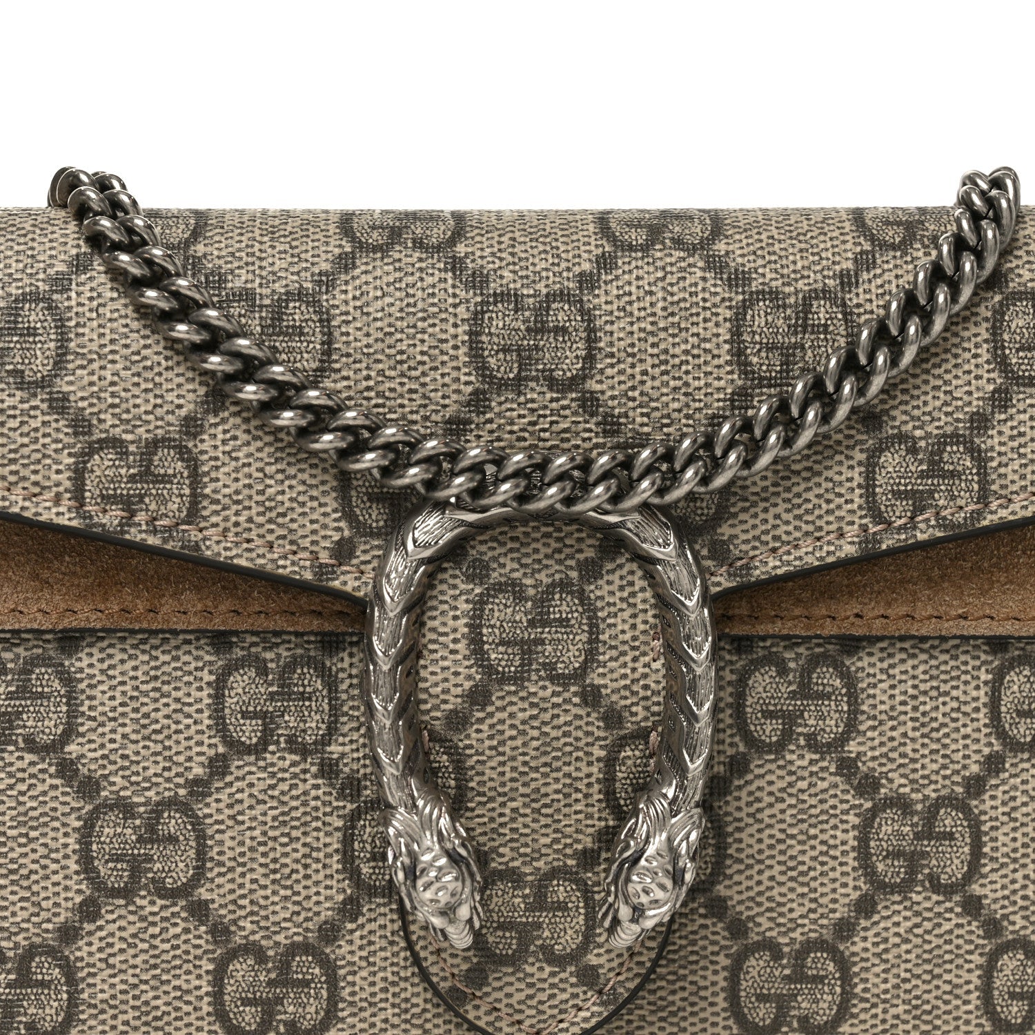 Gucci GG Supreme Monogram Super Mini Dionysus Shoulder Bag Taupe