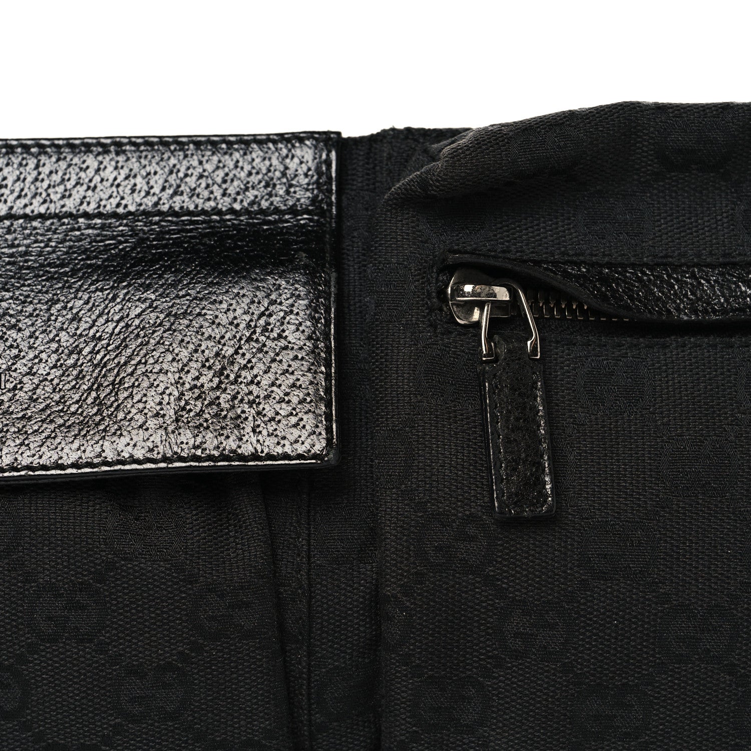 Gucci GG Monogram Double Pocket Belt Bag Black