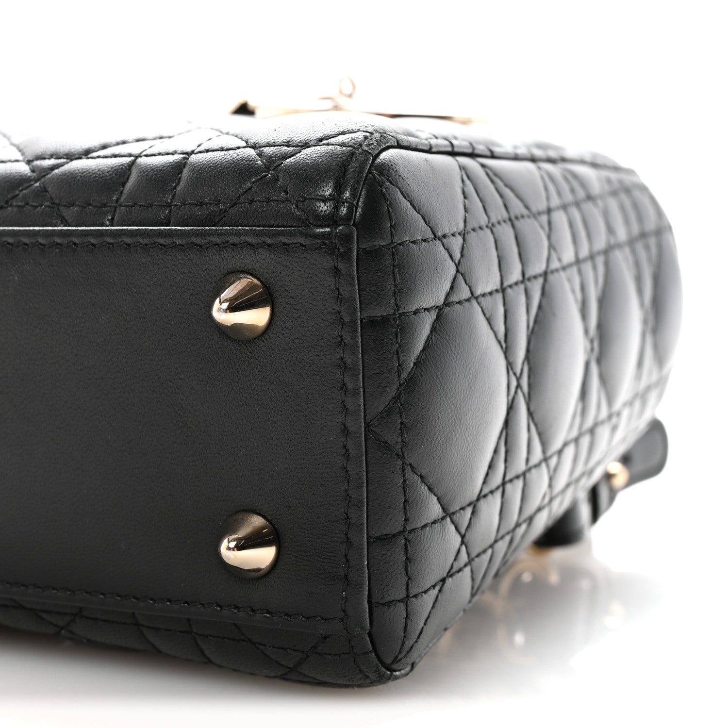 Christian Dior Lambskin Cannage Small My ABCDior Lady Dior Black