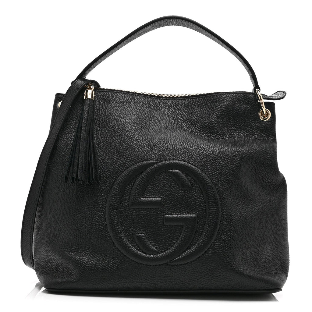 Gucci Pebbled Calfskin Large Soho Hobo Black