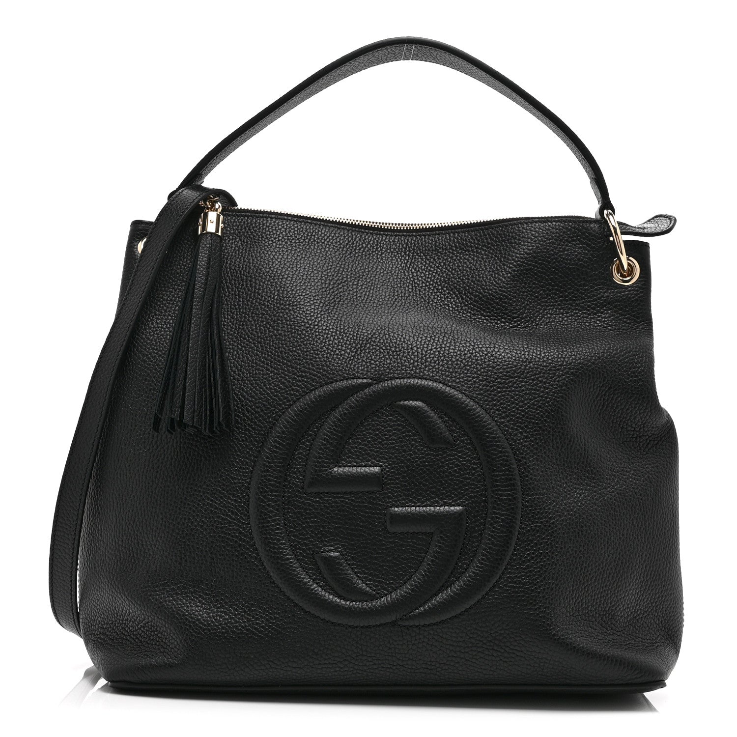 Gucci Pebbled Calfskin Large Soho Hobo Black