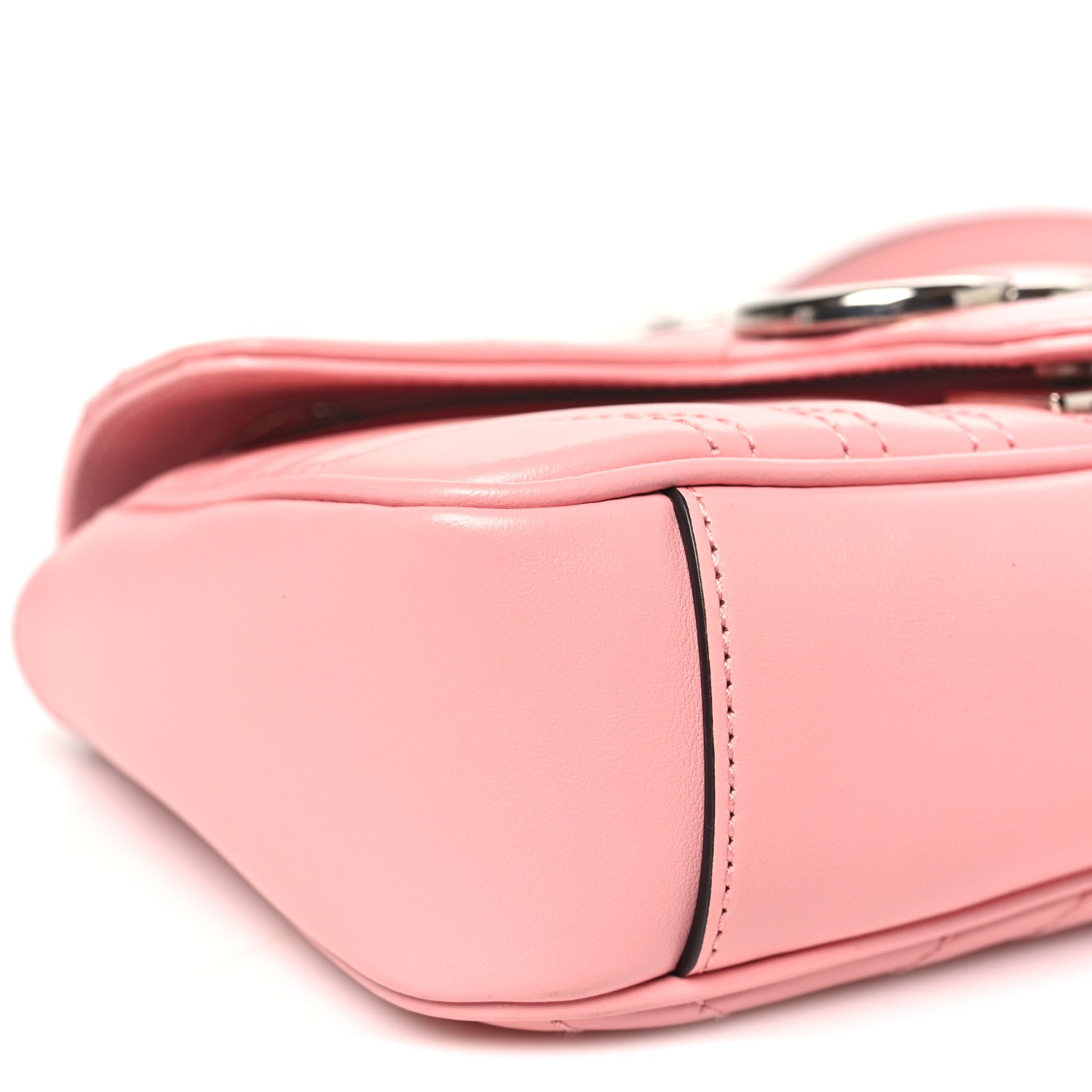 Gucci Calfskin Matelasse Mini GG Marmont Shoulder Bag  Wild Rose