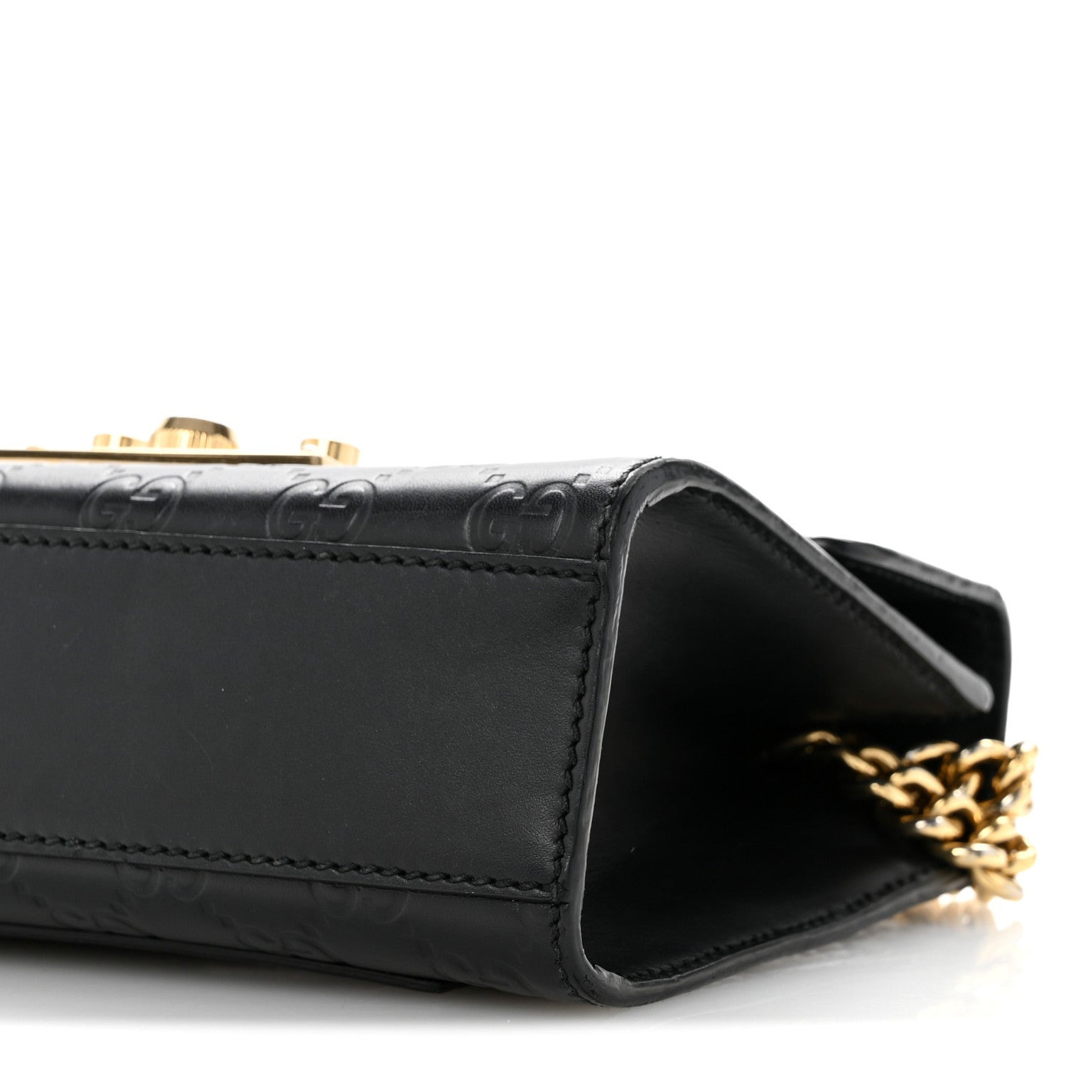 Gucci Guccissima Small Padlock Shoulder Bag Black