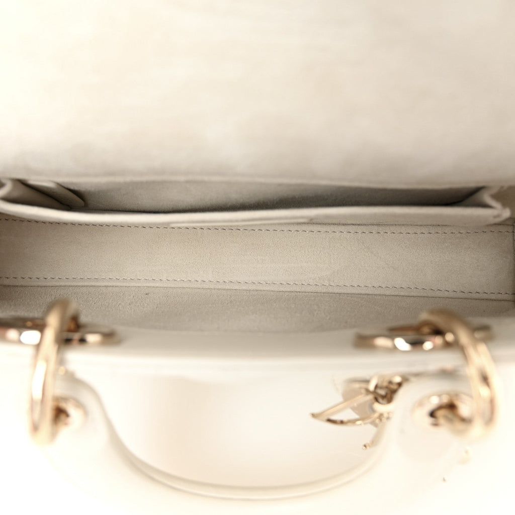 Christian Dior Lambskin Cannage Small Lady D-Joy Latte