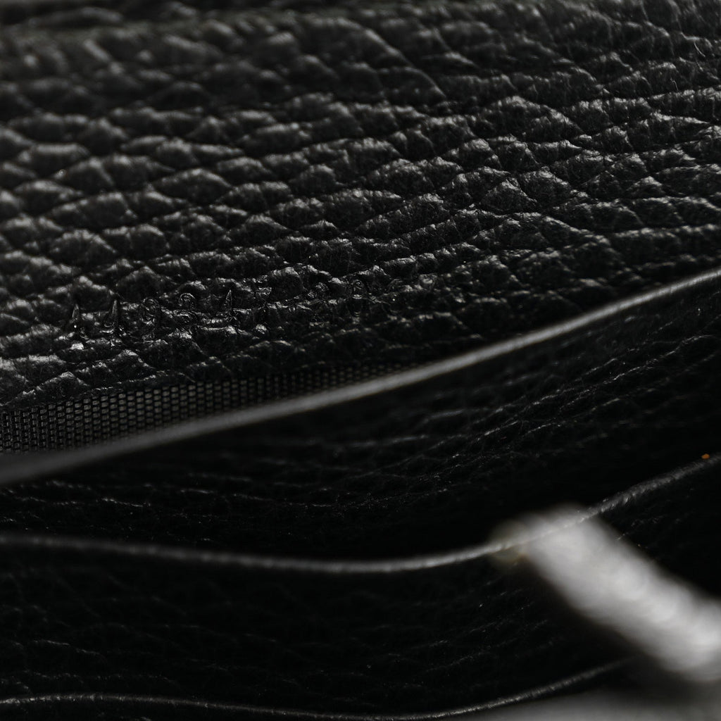 Gucci Dollar Calfskin GG Zip Around Wallet Black