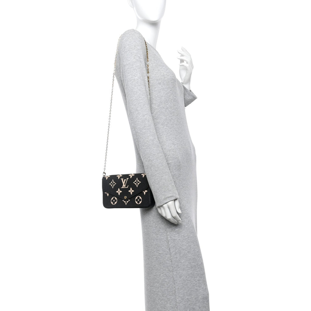 Louis Vuitton Empreinte Monogram Giant Felicie Pochette Black Beige