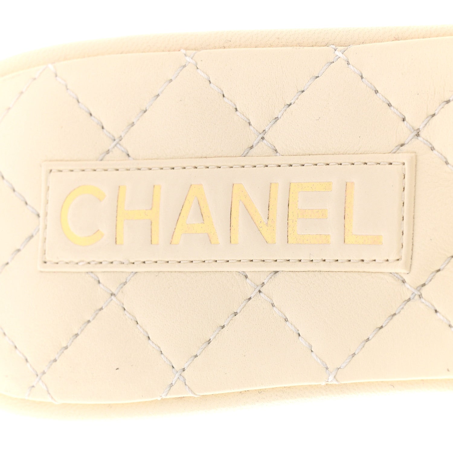 Lambskin Quilted CC Turnlock Sandals 41 Ivory