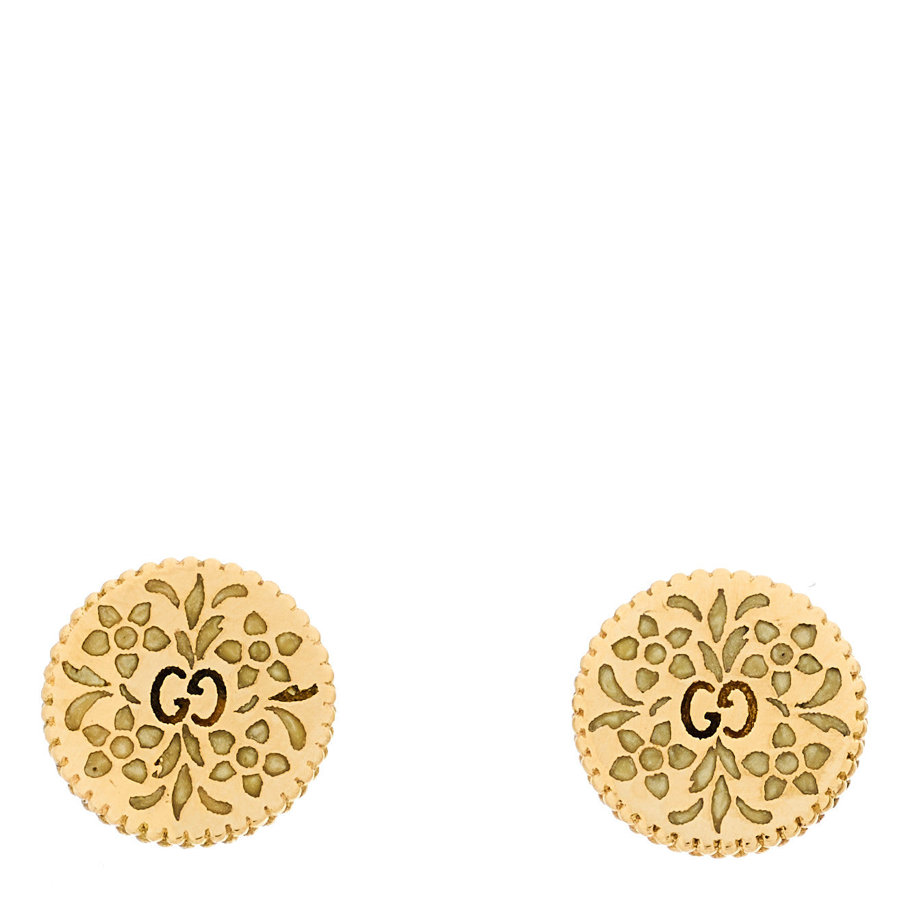 Gucci 18K Yellow Gold Enamel Icon Blooms Earrings