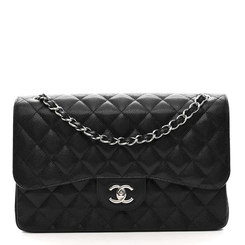 Chanel Caviar Quilted Jumbo Double Flap Black