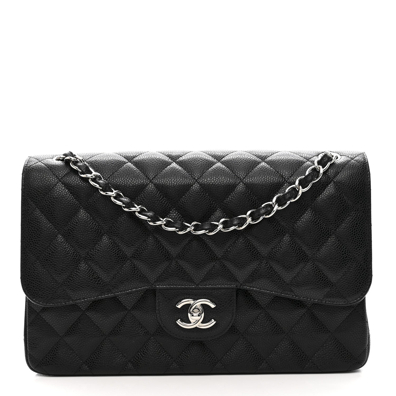 Chanel Caviar Quilted Jumbo Double Flap Black