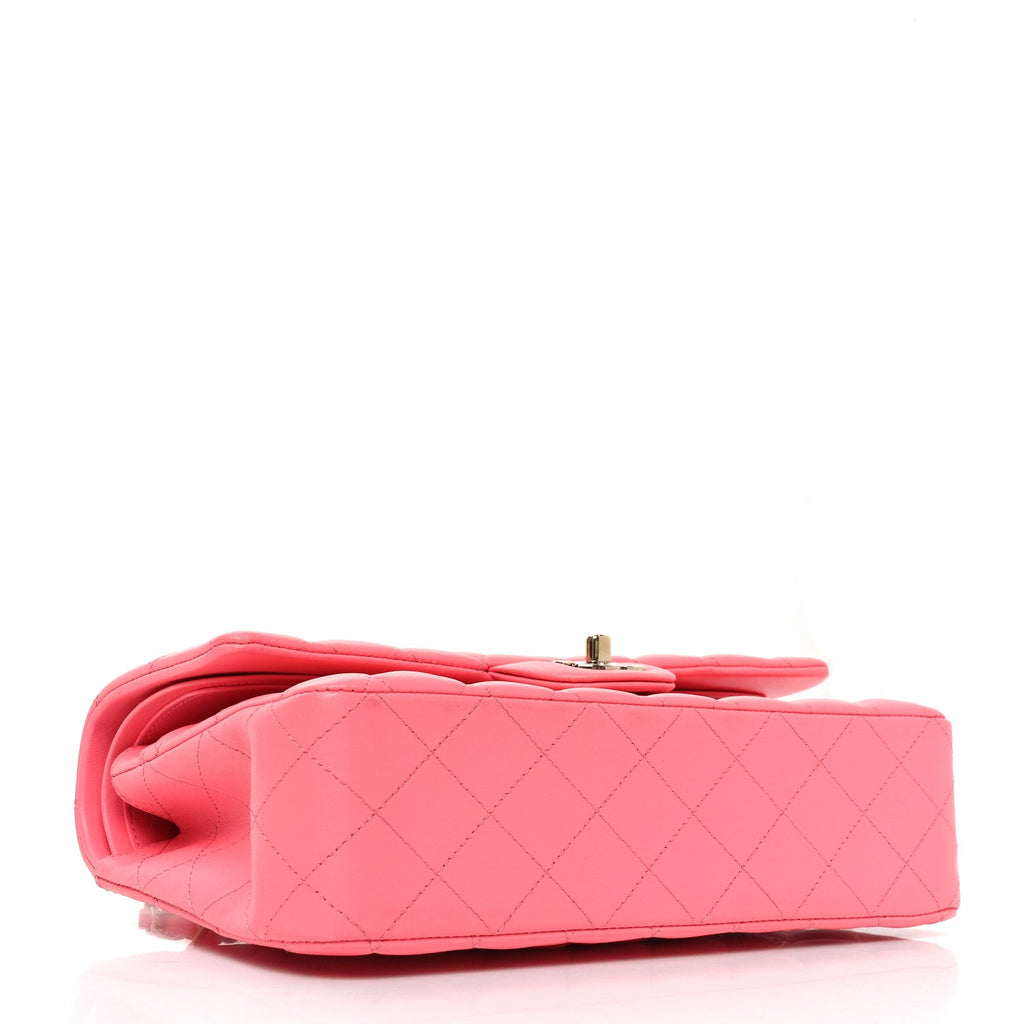 Chanel Lambskin Quilted Medium Double Flap Pink