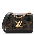 Louis Vuitton Calfskin Monogram Blossom Twist MM Black