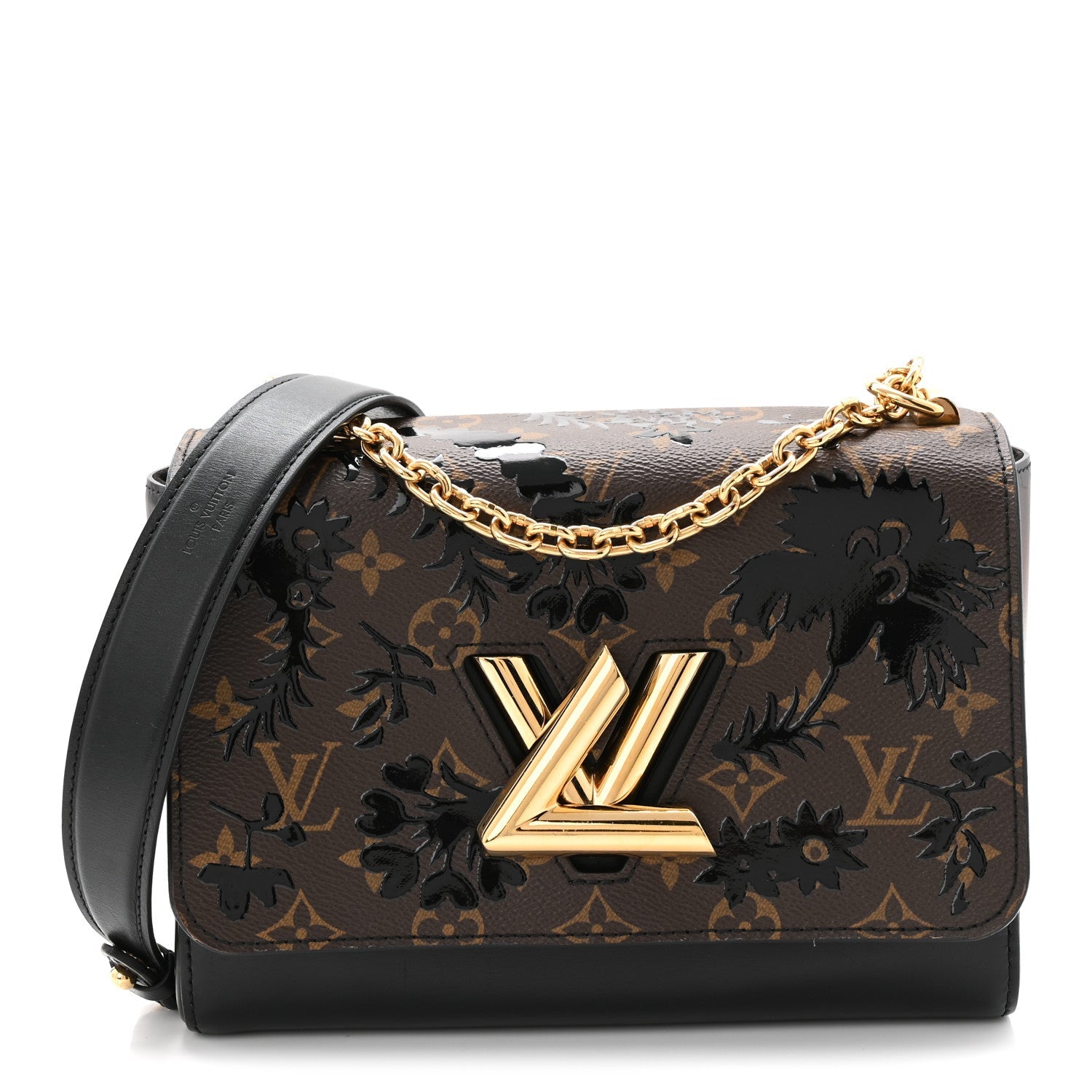 Louis Vuitton Calfskin Monogram Blossom Twist MM Black