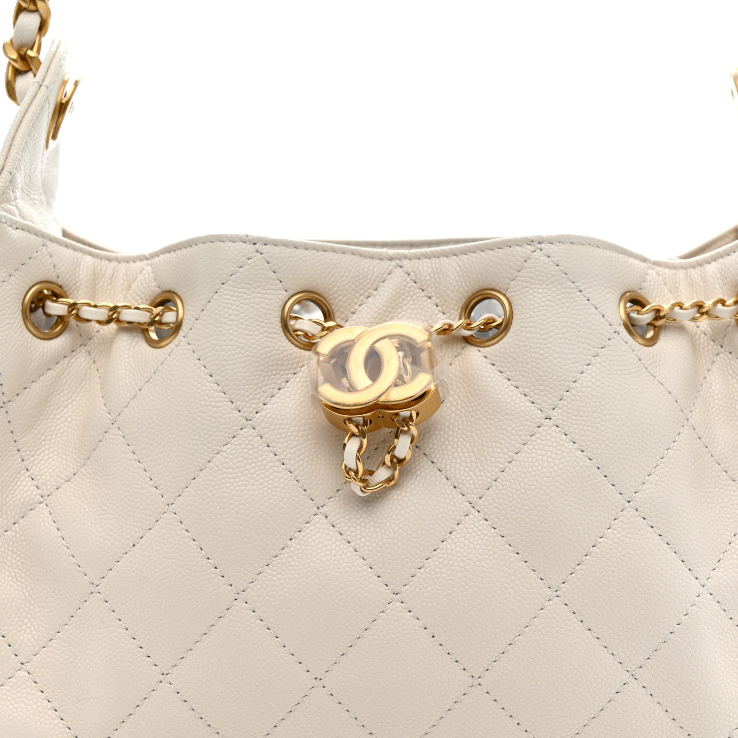 Chanel Caviar Quilted Mini Chanel 25 Handbag White
