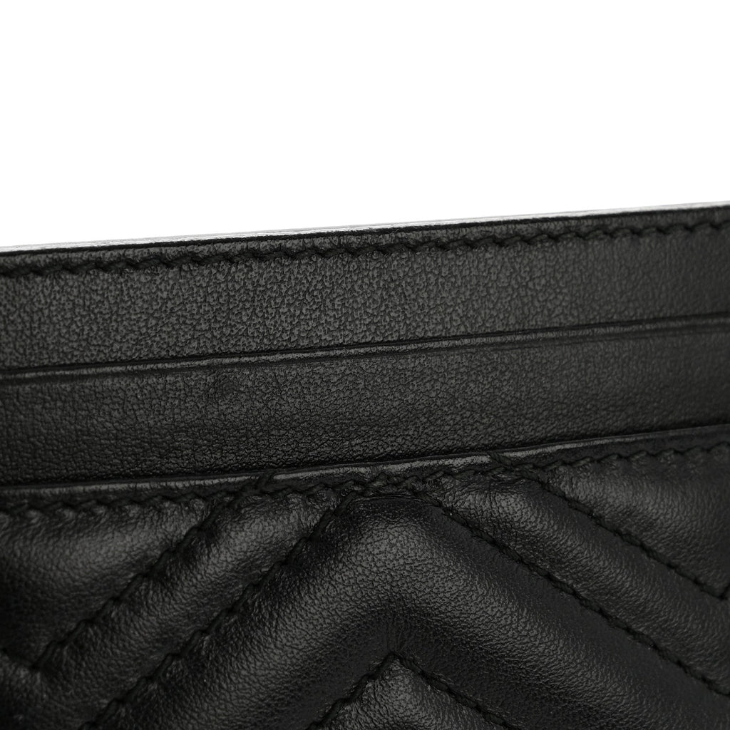 Gucci Calfskin Matelasse GG Marmont Card Holder Black