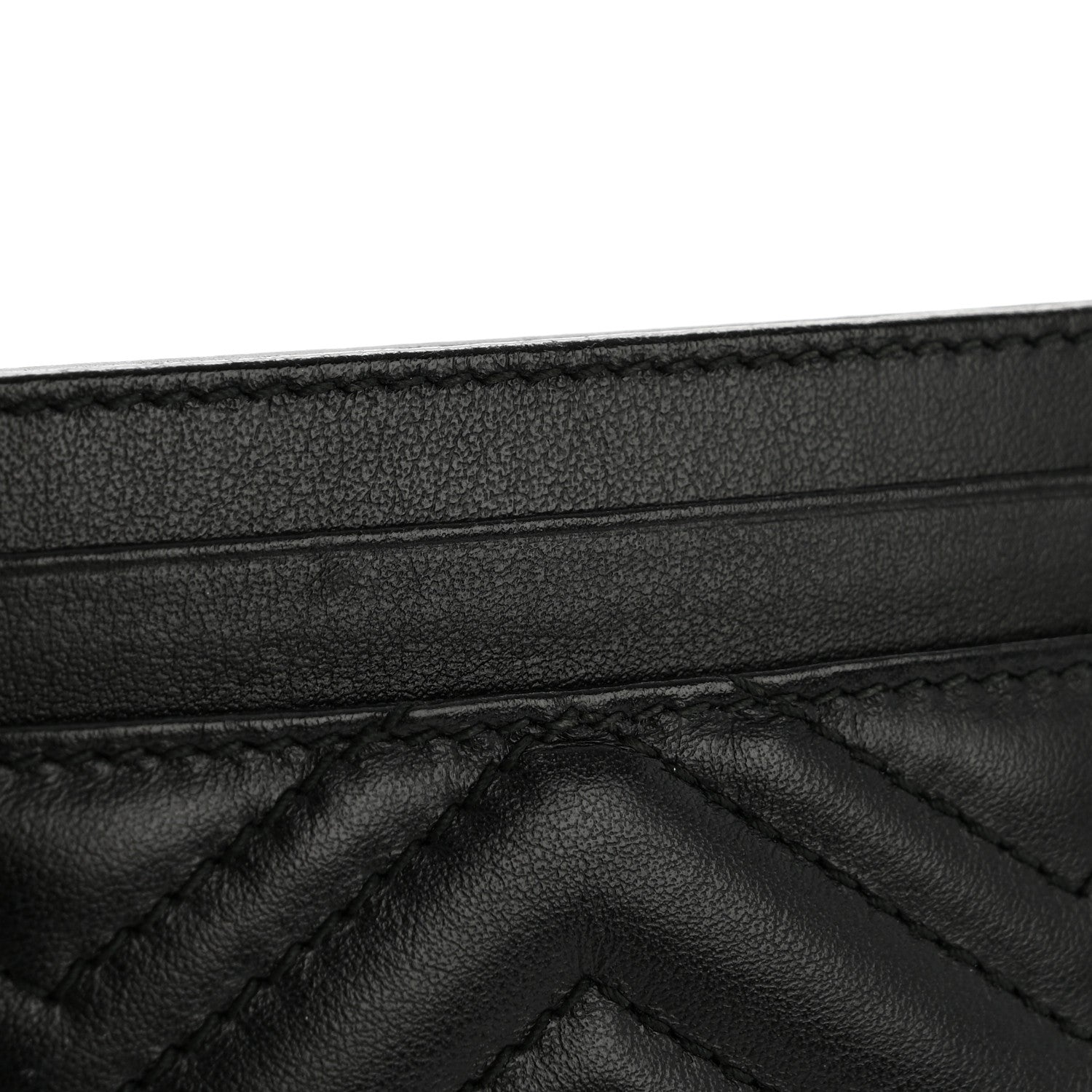 Gucci Calfskin Matelasse GG Marmont Card Holder Black