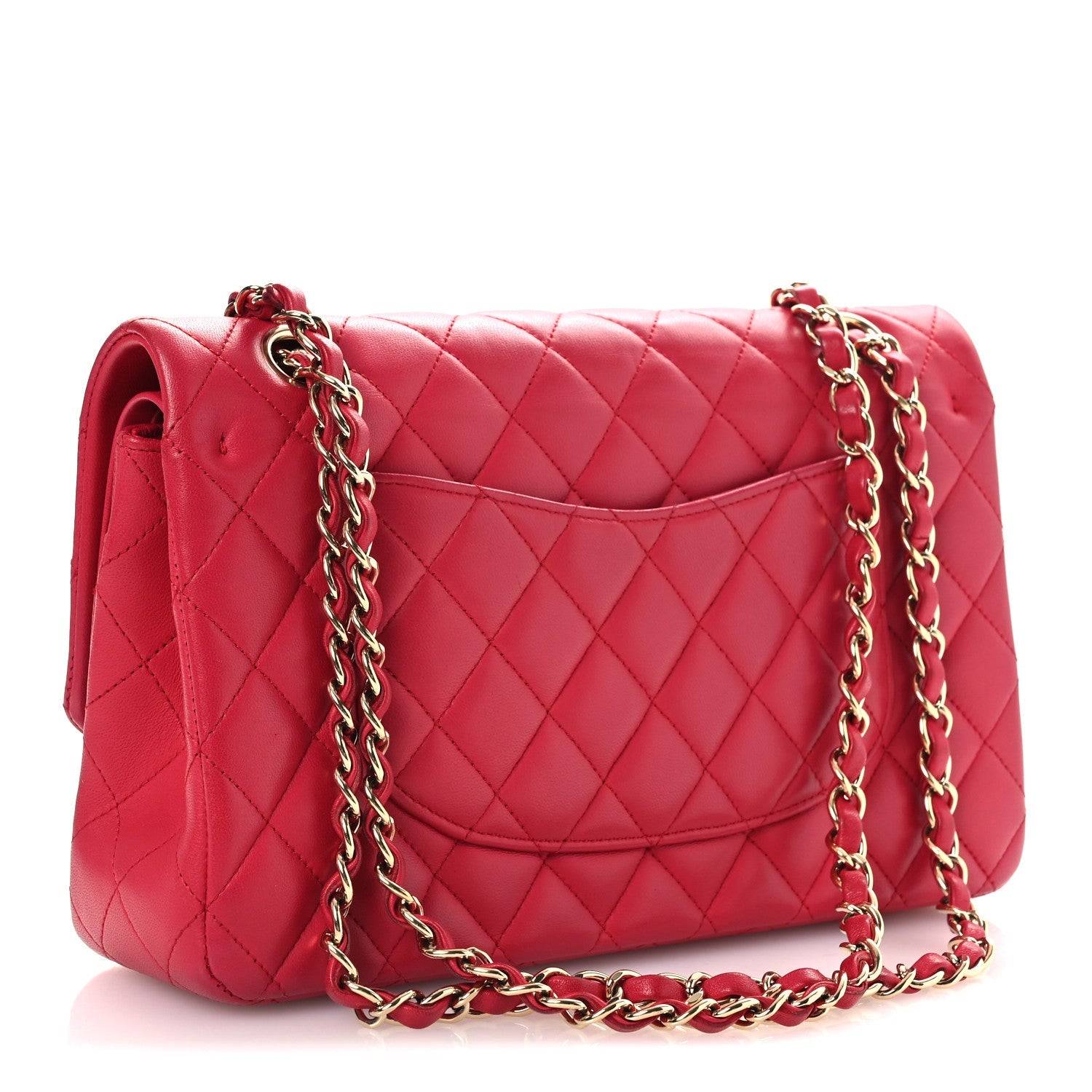 Chanel Lambskin Quilted Medium Double Flap Red