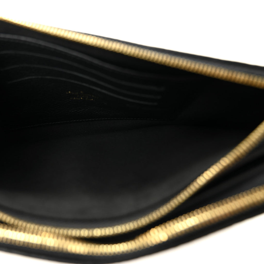 Louis Vuitton Empreinte Monogram Giant Double Zip Pochette Black Cream
