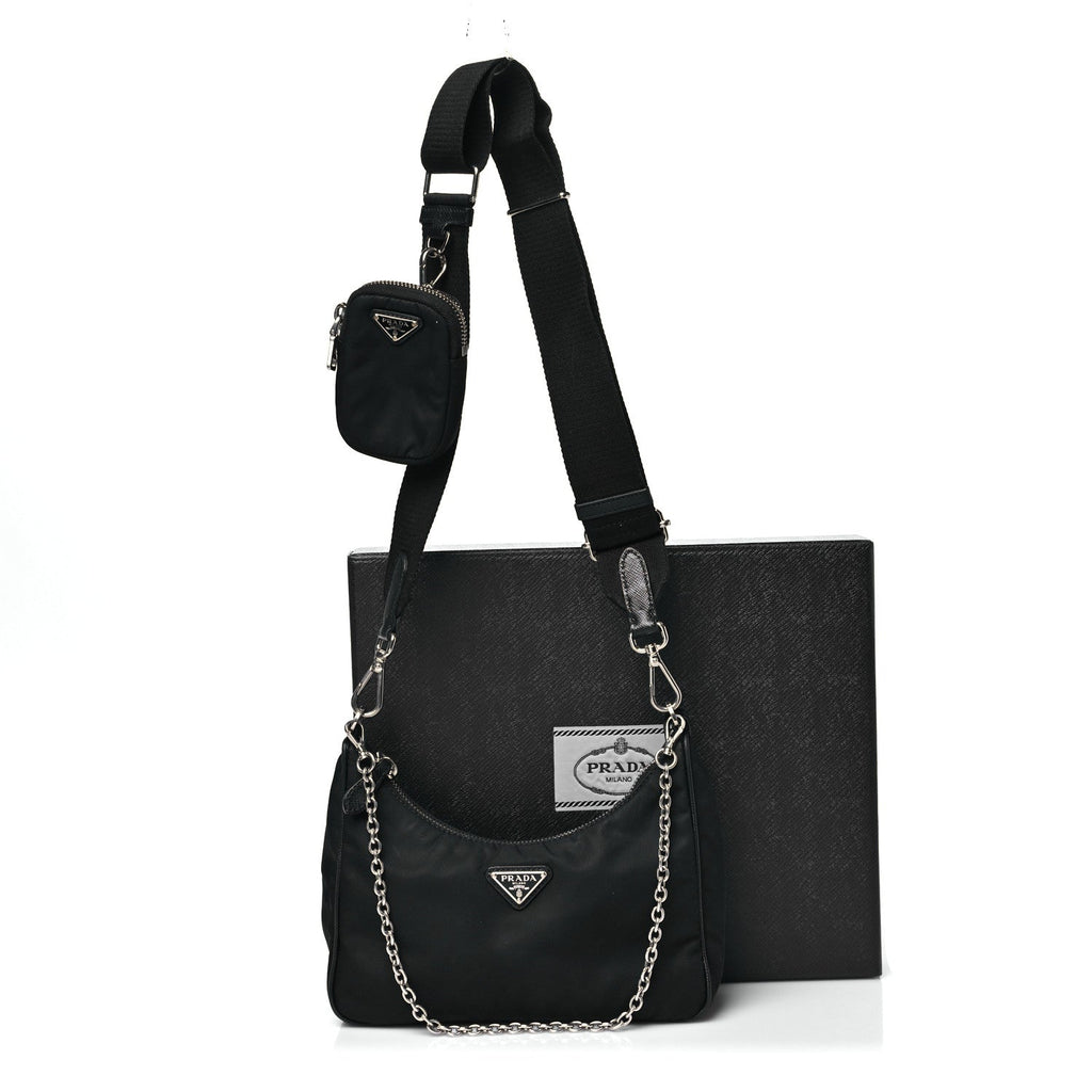 Prada Re-Nylon Saffiano Re-Edition 2005 Shoulder Bag Black