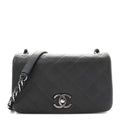 Chanel Calfskin Diamond Embossed New Chic Flap Blue