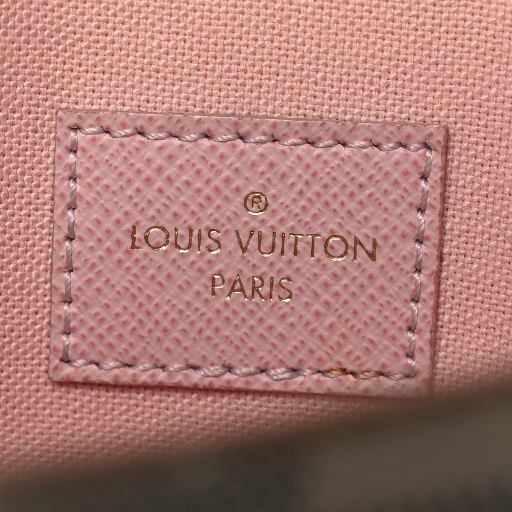 Louis Vuitton Damier Azur Pochette Felicie Chain Wallet Rose Ballerine