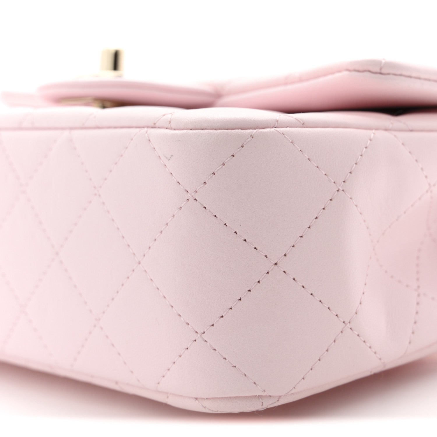 Chanel Lambskin Quilted Mini Top Handle Rectangular Flap Light Pink