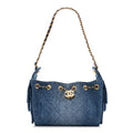 Chanel Washed Denim Quilted Mini Chanel 25 Handbag Blue