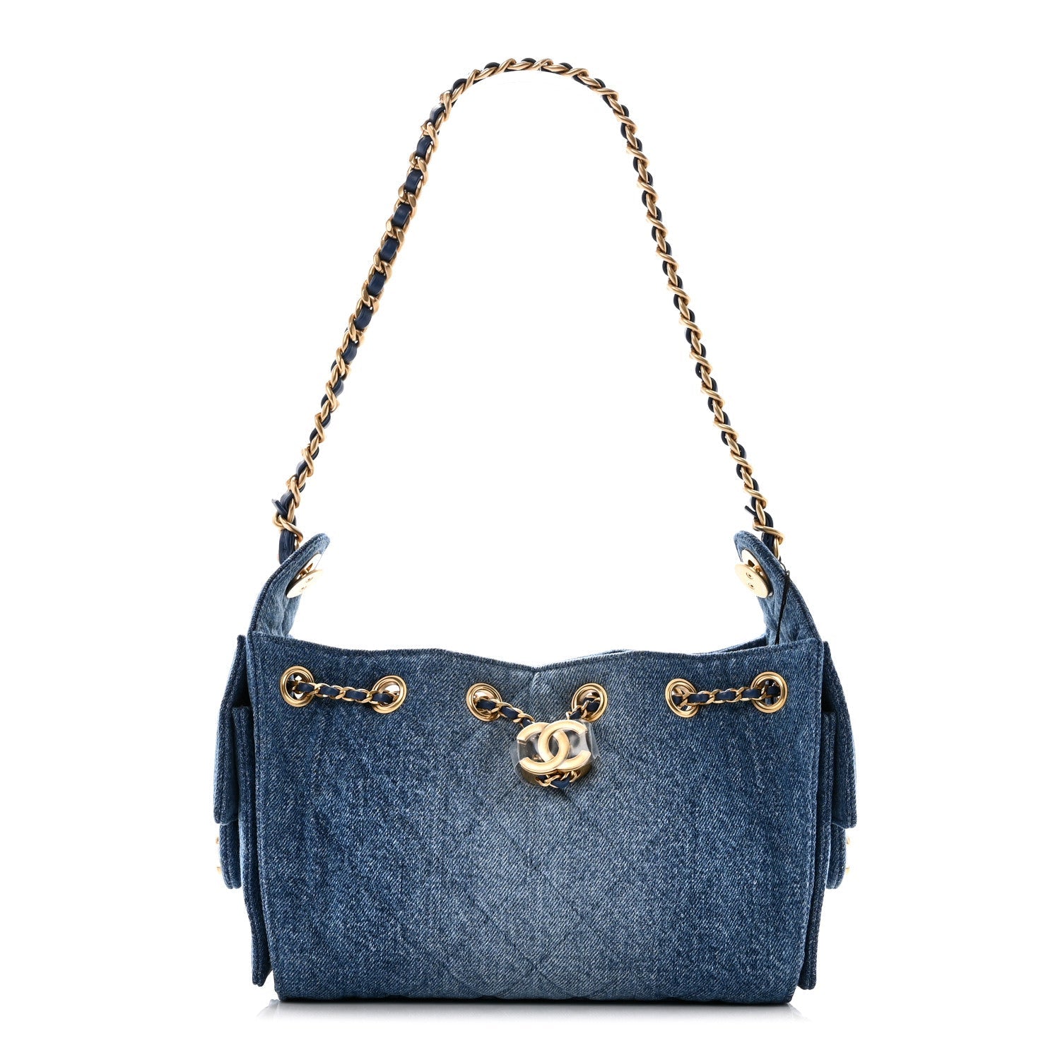Chanel Washed Denim Quilted Mini Chanel 25 Handbag Blue