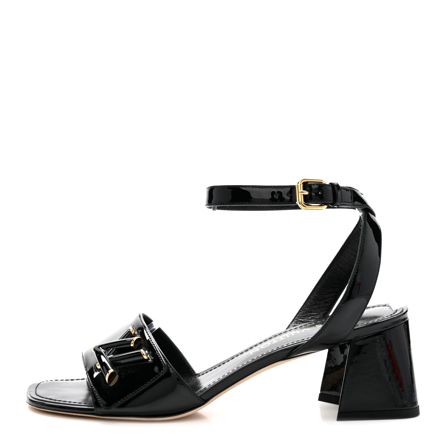 Louis Vuitton Patent Calfskin Shake Sandals 39 Black