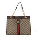 Gucci GG Supreme Monogram Large Rajah Chain Tote Beige New Acero