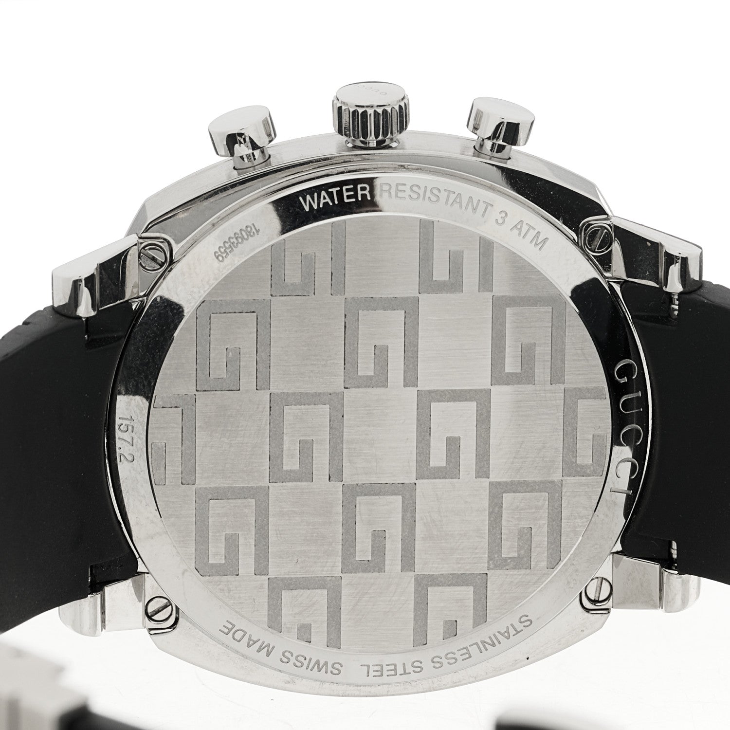 Gucci Stainless Steel Rubber 40mm Grip Quartz Watch Black
