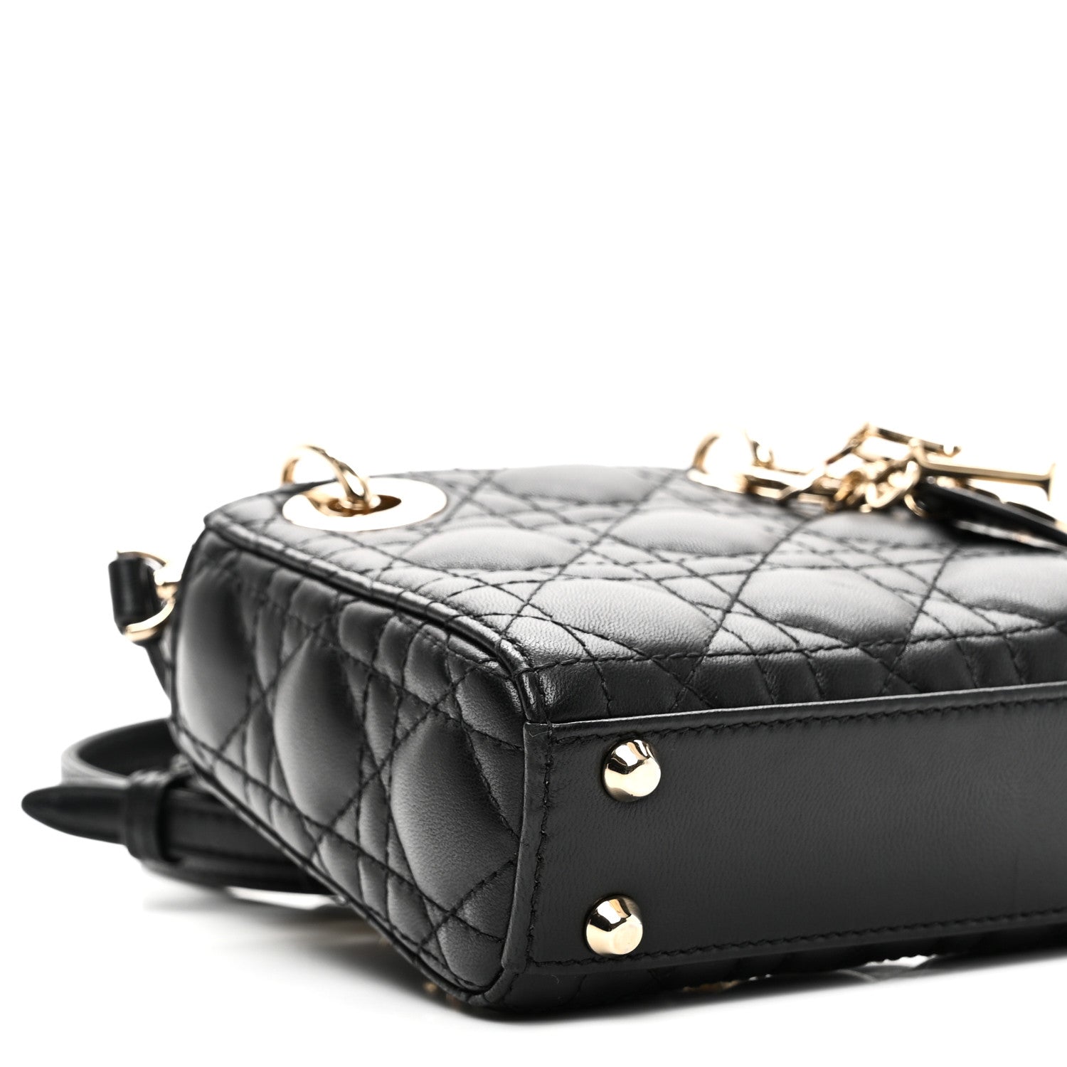 Christian Dior Lambskin Cannage Micro Lady Dior Black