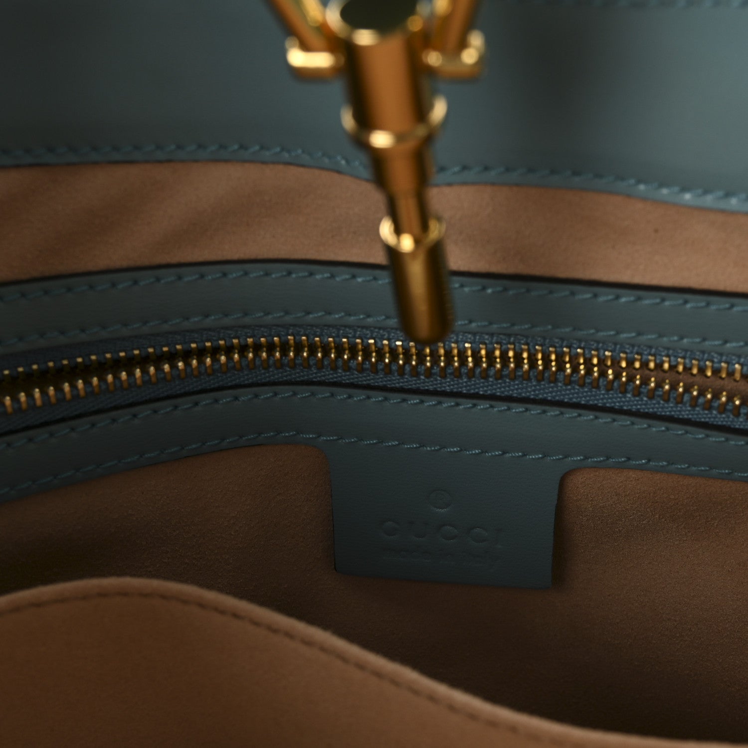 Gucci Boarded Dyana Lux Calfskin Small Jackie 1961 Hobo Dusty Azure
