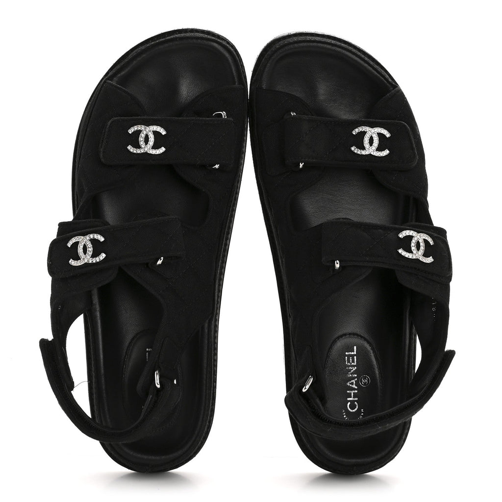 Mixed Fibers Velcro Dad Sandals 39 Black