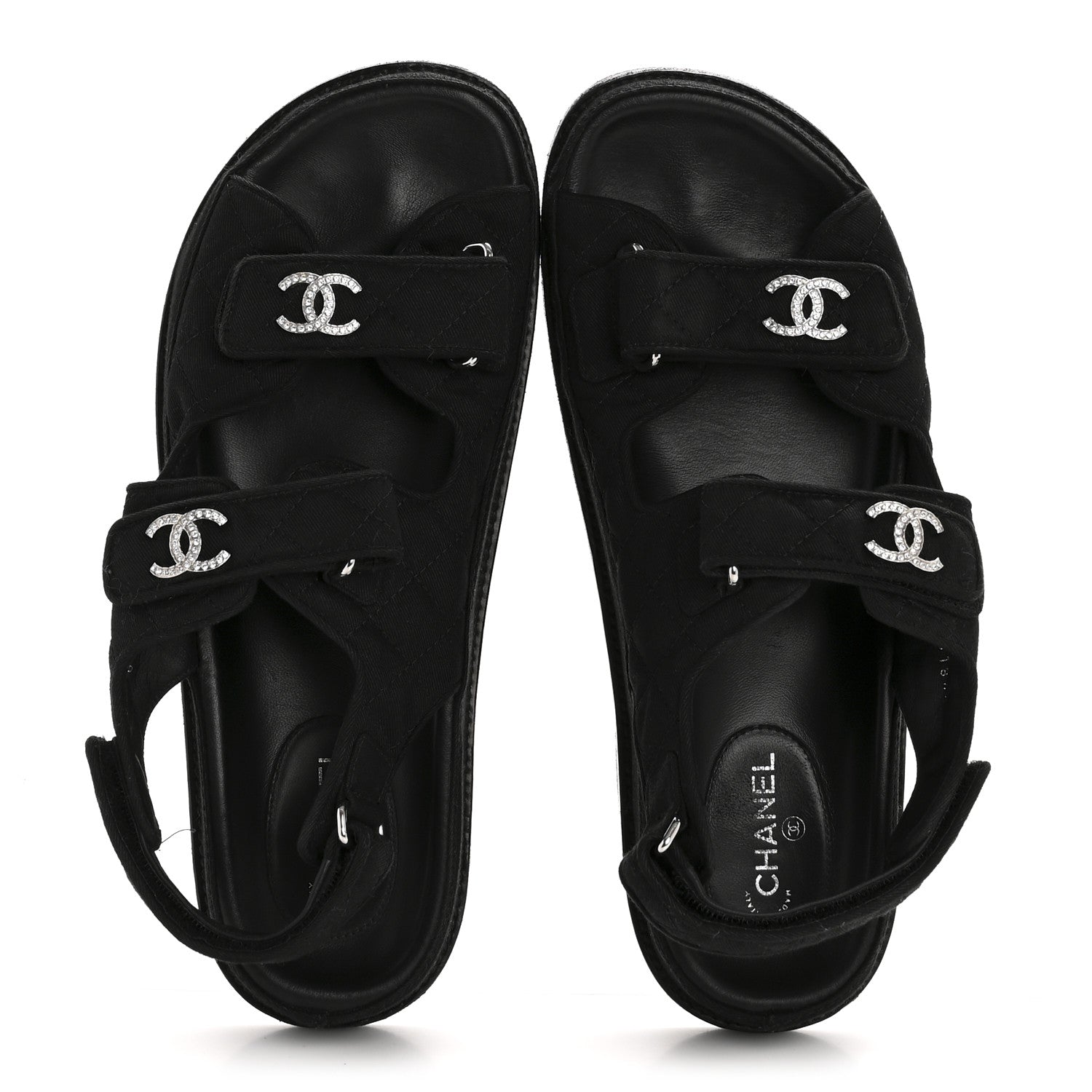 Mixed Fibers Velcro Dad Sandals 39 Black