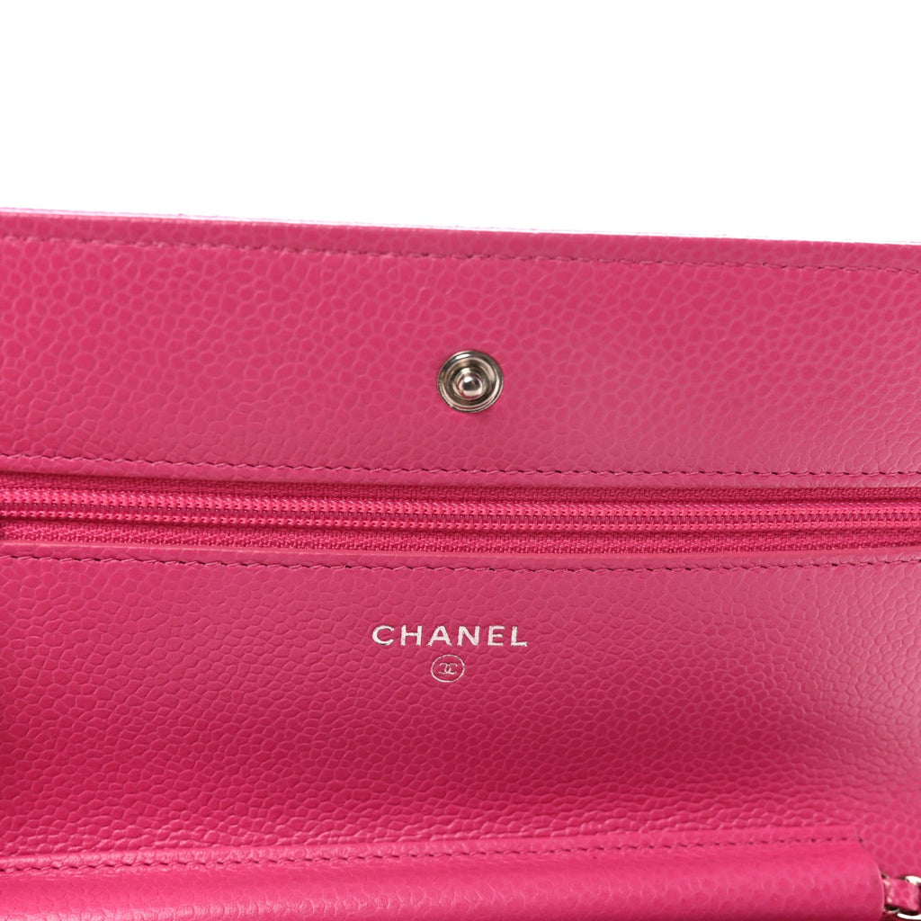 Chanel Caviar Quilted Wallet on Chain WOC Pink