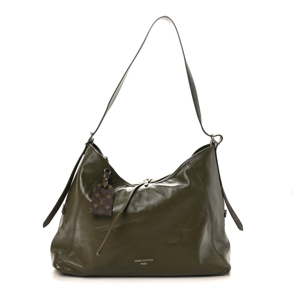 Louis Vuitton Lambskin CarryAll Vibe MM Dark Kaki