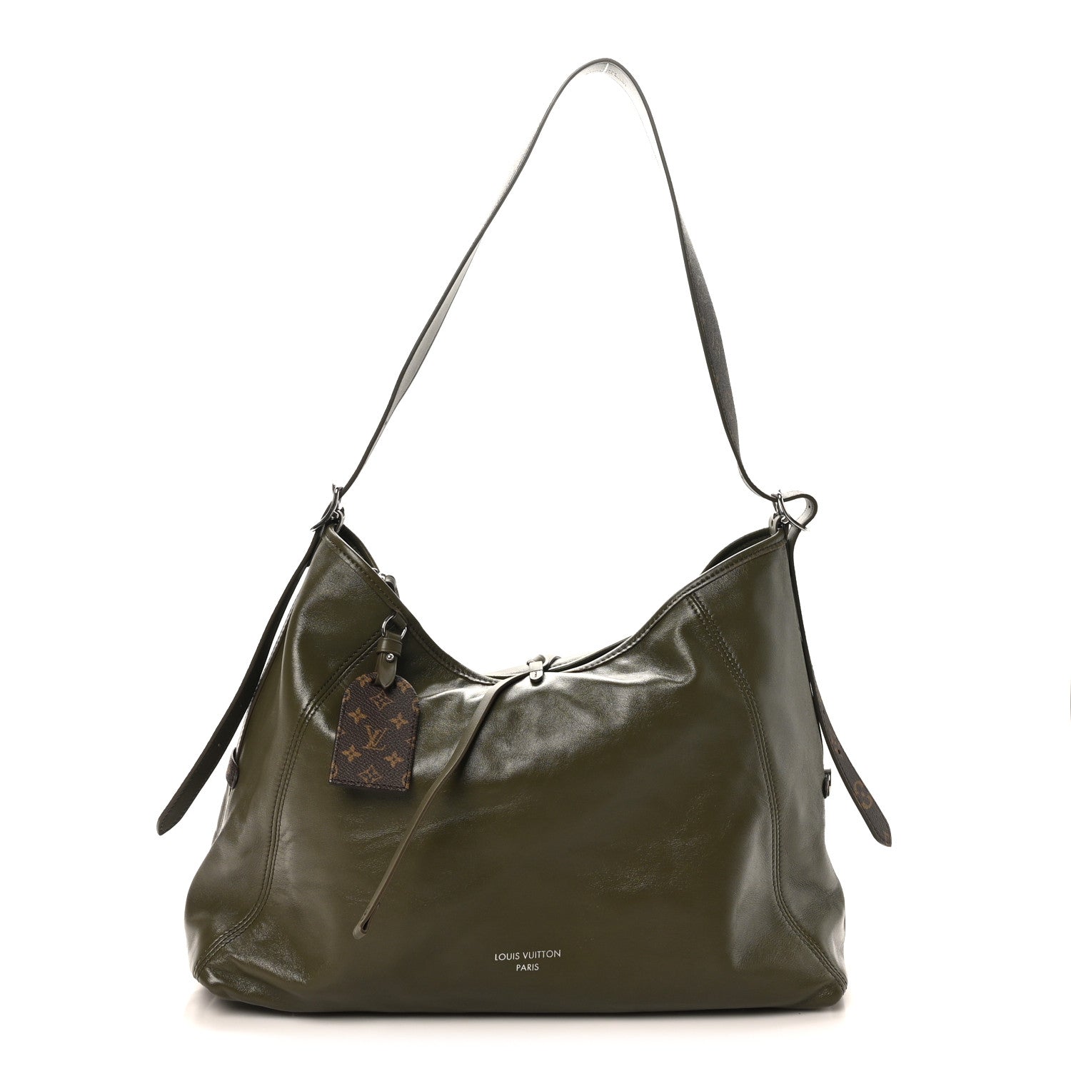 Louis Vuitton Lambskin CarryAll Vibe MM Dark Kaki