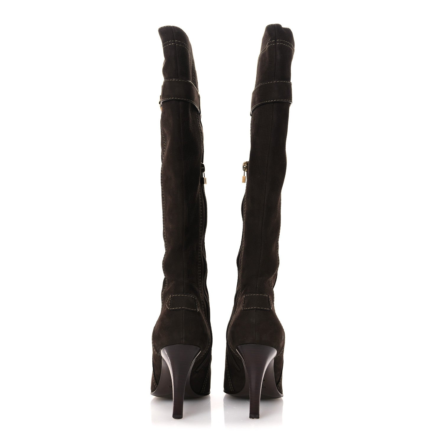 Louis Vuitton Suede High Boots 40 Brown