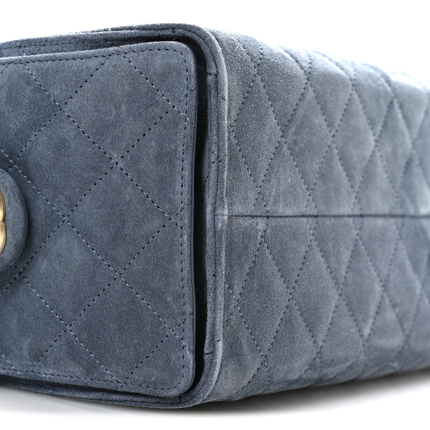 Chanel Suede Quilted Small Chanel 25 Handbag Blue